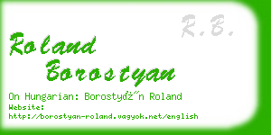 roland borostyan business card